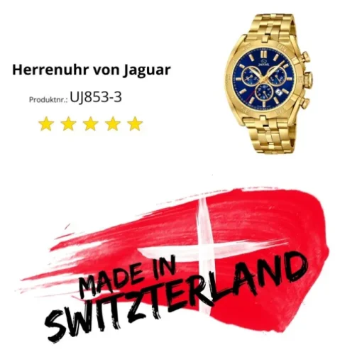 Jaguar Herren-Armbanduhr Edelstahl gold J853/3 Saphir Executive UJ853/3