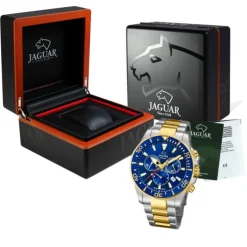 Jaguar Herren-Armbanduhr Edelstahl silber gold J862/1 Saphir Executive UJ862/1