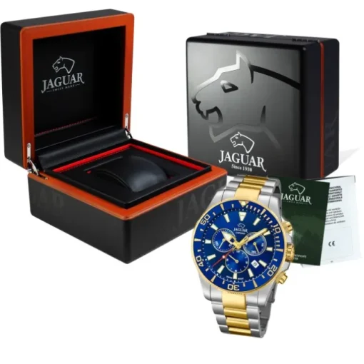 Jaguar Herren-Armbanduhr Edelstahl silber gold J862/1 Saphir Executive UJ862/1