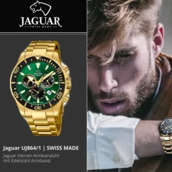 Jaguar Herren-Armbanduhr Edelstahl gold J864/1 Saphir Executive UJ864/1