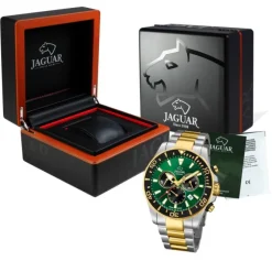 Jaguar Herren-Armbanduhr Edelstahl silber gold J862/3 Saphir Executive UJ862/3