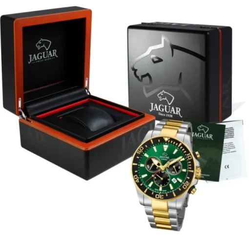 Jaguar Herren-Armbanduhr Edelstahl silber gold J862/3 Saphir Executive UJ862/3