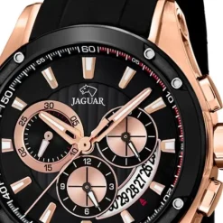 JAGUAR Herren-Armbanduhr Special Edition Saphirglas Quarz PU schwarz UJ691/1