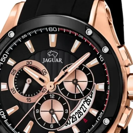 JAGUAR Herren-Armbanduhr Special Edition Saphirglas Quarz PU schwarz UJ691/1