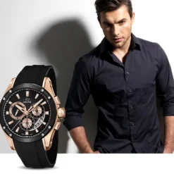 JAGUAR Herren-Armbanduhr Special Edition Saphirglas Quarz PU schwarz UJ691/1