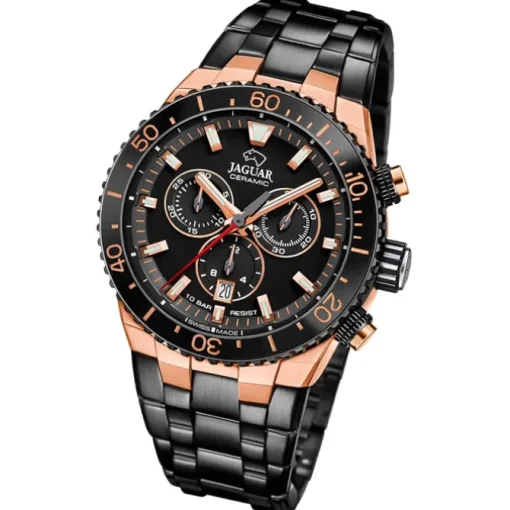 Jaguar Herrenuhr Edelstahl schwarz Jaguar Ceramic Armbanduhr UJ1023/1