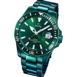 Jaguar Herrenuhr Edelstahl grün Jaguar Pro Diver Armbanduhr UJ988/1