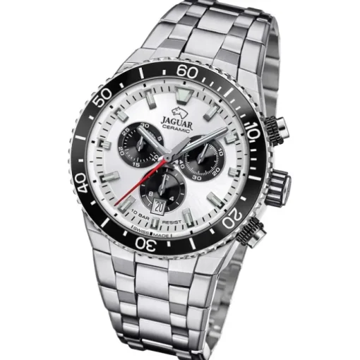 Jaguar Herrenuhr Edelstahl silber Jaguar Ceramic Armbanduhr UJ1022/1