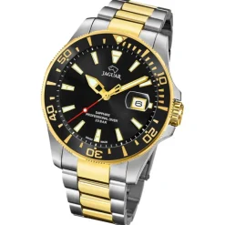 Jaguar Herrenuhr Edelstahl silber gold Jaguar Pro Diver Armbanduhr UJ863/D