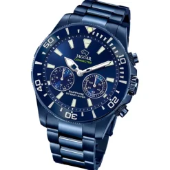 Jaguar Herrenuhr Edelstahl blau Jaguar Connected Armbanduhr UJ930/1