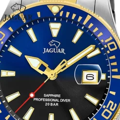 Jaguar Herrenuhr Edelstahl silber gold Jaguar Pro Diver Armbanduhr UJ863/3