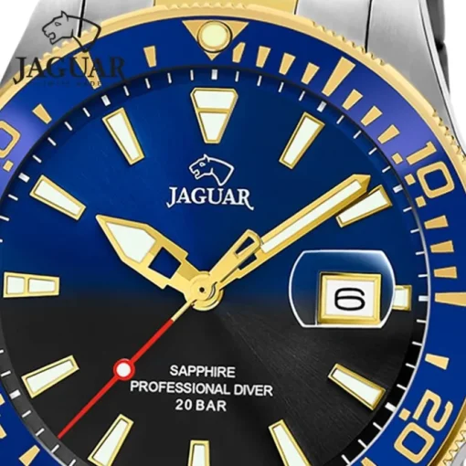 Jaguar Herrenuhr Edelstahl silber gold Jaguar Pro Diver Armbanduhr UJ863/3