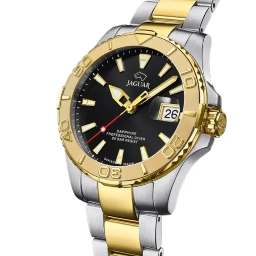 Jaguar Herrenuhr Edelstahl silber gold Jaguar Pro Diver Armbanduhr UJ970/3