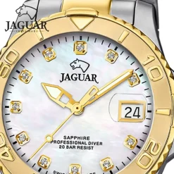 Jaguar Herrenuhr Edelstahl silber gold Jaguar Pro Diver Armbanduhr UJ970/4