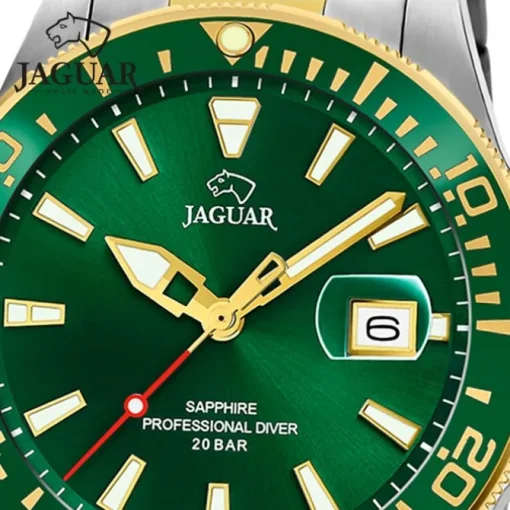 Jaguar Herrenuhr Edelstahl silber gold Jaguar Pro Diver Armbanduhr UJ863/B