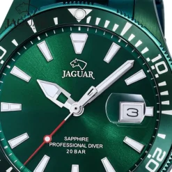 Jaguar Herrenuhr Edelstahl grün Jaguar Pro Diver Armbanduhr UJ988/1