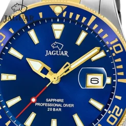 Jaguar Herrenuhr Edelstahl silber gold Jaguar Pro Diver Armbanduhr UJ863/C
