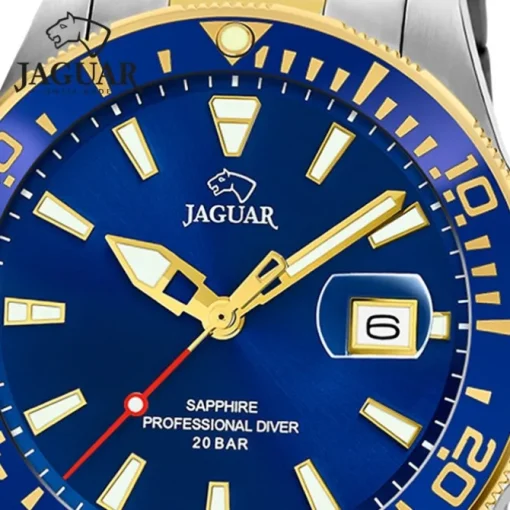 Jaguar Herrenuhr Edelstahl silber gold Jaguar Pro Diver Armbanduhr UJ863/C