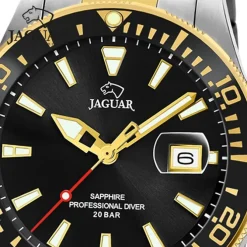 Jaguar Herrenuhr Edelstahl silber gold Jaguar Pro Diver Armbanduhr UJ863/D