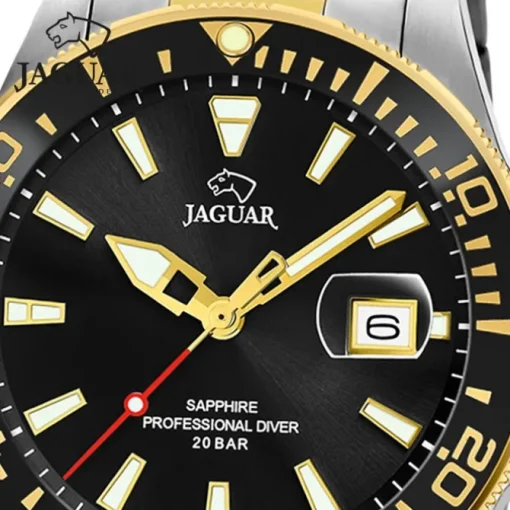 Jaguar Herrenuhr Edelstahl silber gold Jaguar Pro Diver Armbanduhr UJ863/D