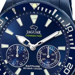 Jaguar Herrenuhr Edelstahl blau Jaguar Connected Armbanduhr UJ930/1