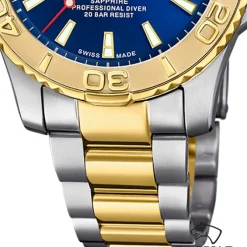 Jaguar Herrenuhr Edelstahl silber gold Jaguar Pro Diver Armbanduhr UJ970/2