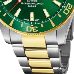 Jaguar Herrenuhr Edelstahl silber gold Jaguar Pro Diver Armbanduhr UJ863/B