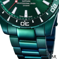 Jaguar Herrenuhr Edelstahl grün Jaguar Pro Diver Armbanduhr UJ988/1