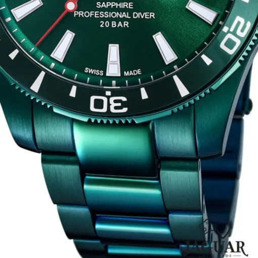 Jaguar Herrenuhr Edelstahl grün Jaguar Pro Diver Armbanduhr UJ988/1
