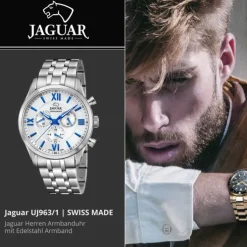 Jaguar Herrenuhr Edelstahl silber Jaguar Acamar Armbanduhr UJ963/1