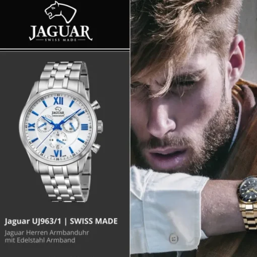 Jaguar Herrenuhr Edelstahl silber Jaguar Acamar Armbanduhr UJ963/1