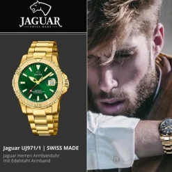 Jaguar Herrenuhr Edelstahl gold Jaguar Pro Diver Armbanduhr UJ971/1