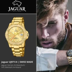 Jaguar Herrenuhr Edelstahl gold Jaguar Pro Diver Armbanduhr UJ971/4