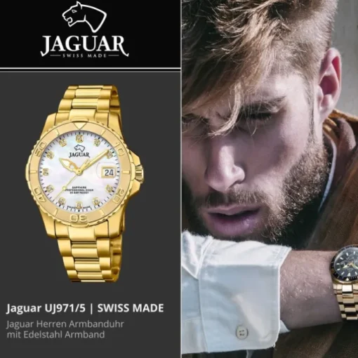 Jaguar Herrenuhr Edelstahl gold Jaguar Pro Diver Armbanduhr UJ971/5