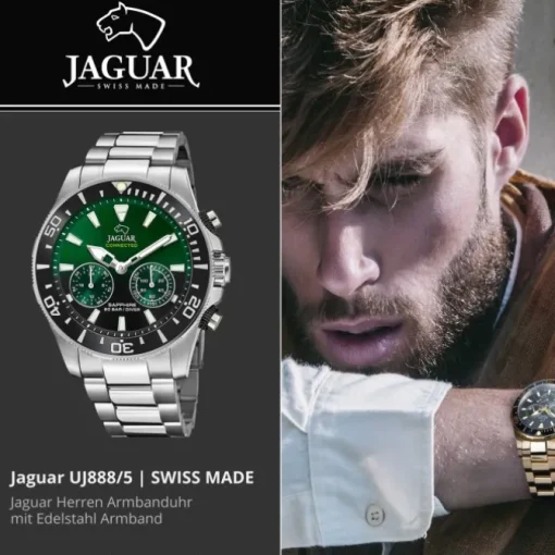 Jaguar Herrenuhr Edelstahl silber Jaguar Connected Armbanduhr UJ888/5