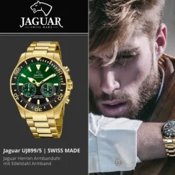 Jaguar Herrenuhr Edelstahl gold Jaguar Connected Armbanduhr UJ899/5
