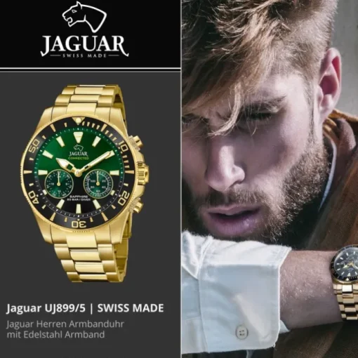 Jaguar Herrenuhr Edelstahl gold Jaguar Connected Armbanduhr UJ899/5