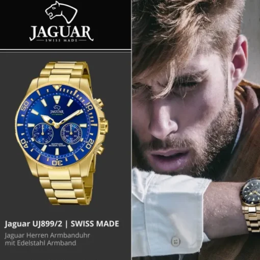Jaguar Herrenuhr Edelstahl gold Jaguar Connected Armbanduhr UJ899/2