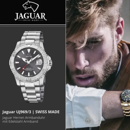 Jaguar Herrenuhr Edelstahl silber Jaguar Pro Diver Armbanduhr UJ969/3