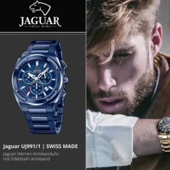 Jaguar Herrenuhr Edelstahl blau Jaguar Executive Armbanduhr UJ991/1
