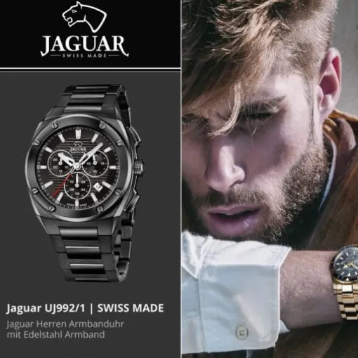 Jaguar Herrenuhr Edelstahl schwarz Jaguar Executive Armbanduhr UJ992/1