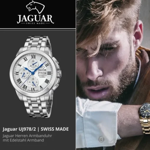 Jaguar Herrenuhr Edelstahl silber Jaguar Le Chronographe Armbanduhr UJ978/2