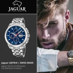 Jaguar Herrenuhr Edelstahl silber Jaguar Le Chronographe Armbanduhr UJ978/6