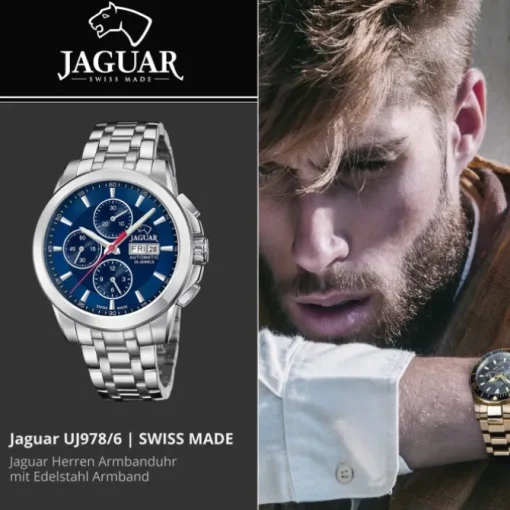 Jaguar Herrenuhr Edelstahl silber Jaguar Le Chronographe Armbanduhr UJ978/6