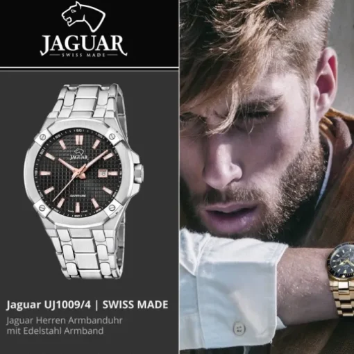 Jaguar Herrenuhr Edelstahl silber Jaguar Diplomatic Armbanduhr UJ1009/4