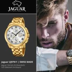 Jaguar Herrenuhr Edelstahl gold Jaguar Le Chronographe Armbanduhr UJ979/1