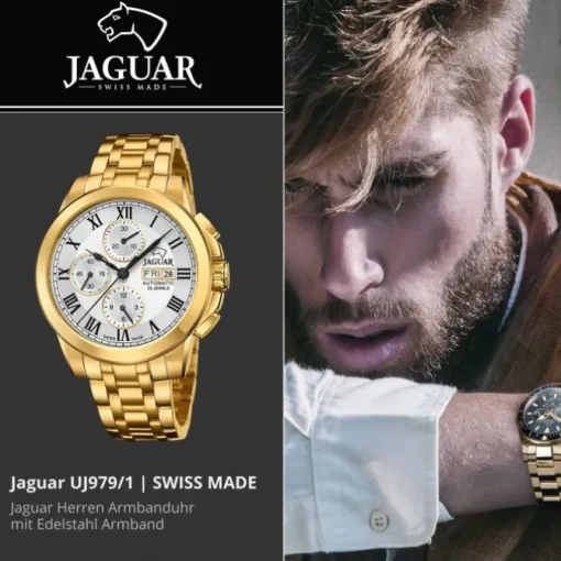Jaguar Herrenuhr Edelstahl gold Jaguar Le Chronographe Armbanduhr UJ979/1