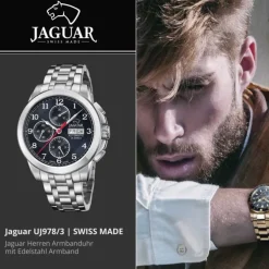 Jaguar Herrenuhr Edelstahl silber Jaguar Le Chronographe Armbanduhr UJ978/3