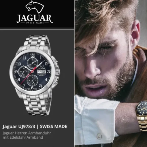 Jaguar Herrenuhr Edelstahl silber Jaguar Le Chronographe Armbanduhr UJ978/3