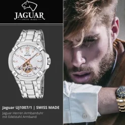 Jaguar Herrenuhr Edelstahl silber Jaguar Balancier Armbanduhr UJ1007/1